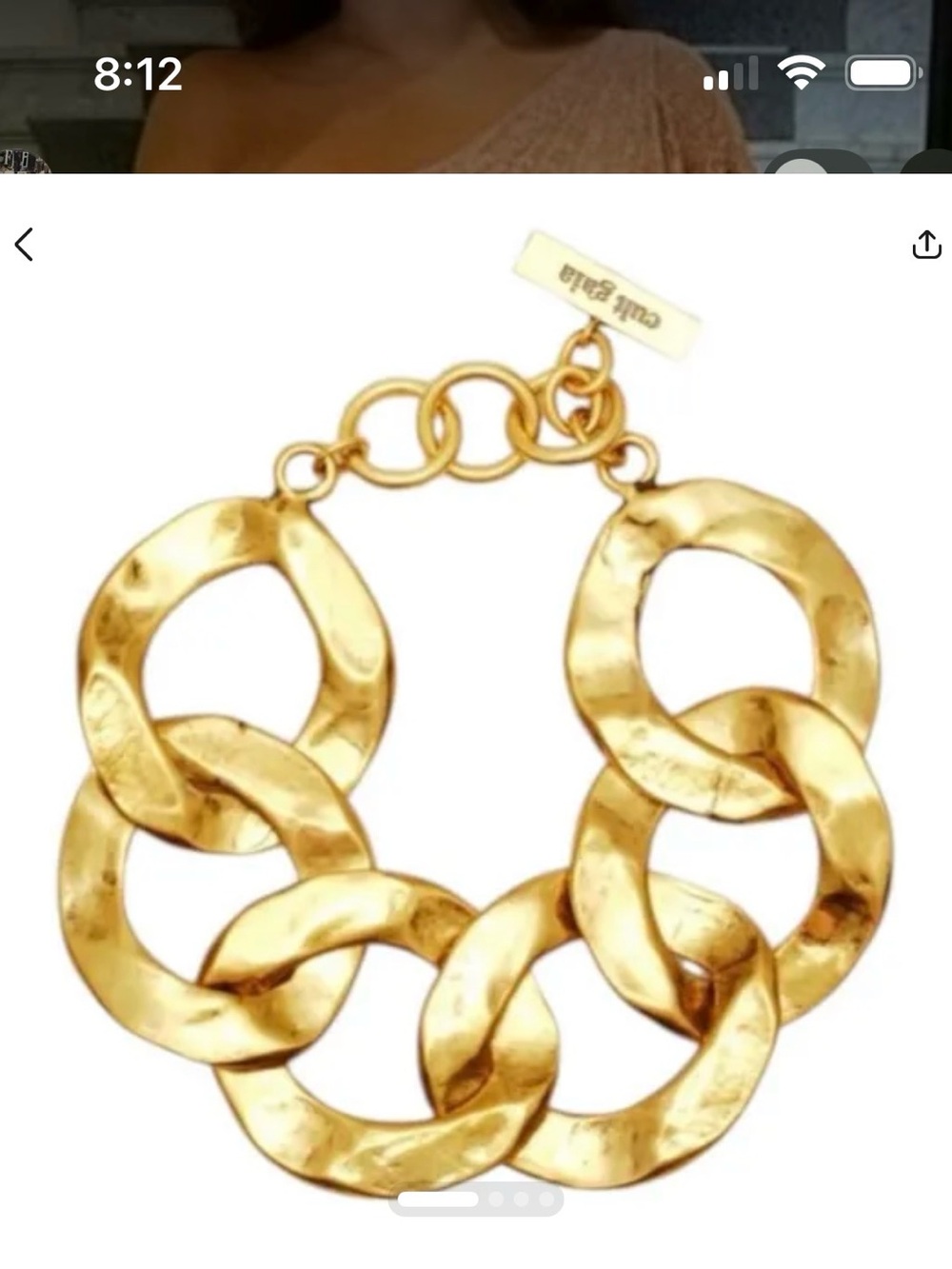Cult Gaia Gold Hammered Interlocking Link Bracelet